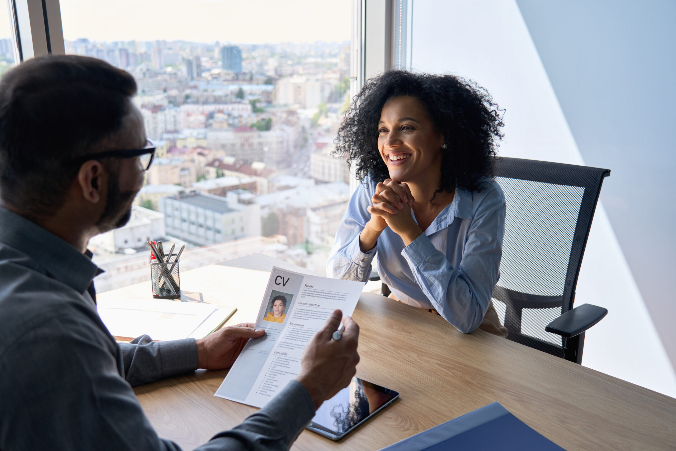 woman applying for a sales internship